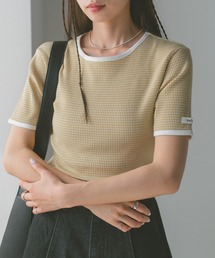 VANNIE U | ハーフボーダーリンガーTシャツ(Tシャツ/カットソー)