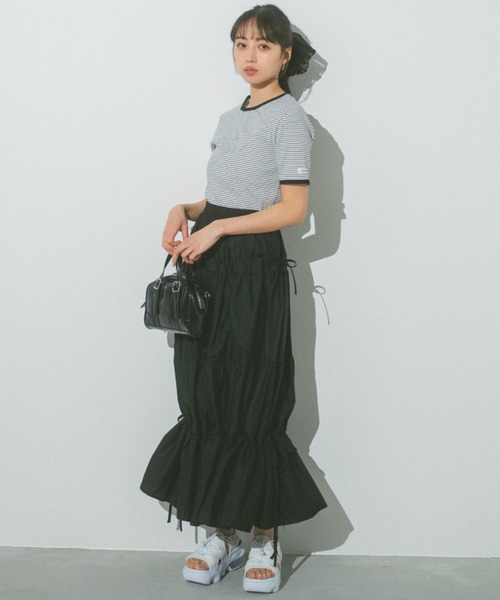 VANNIE U（ヴァニーユー）の「ハーフボーダーリンガーTシャツ（Tシャツ/カットソー・レディース・ライトピンク/ネイビー/イエロー/ホワイト・FREE）」の21枚目の写真