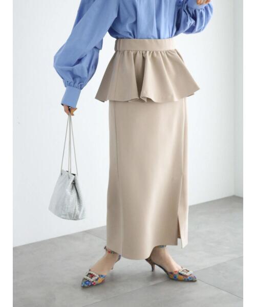 Te chichi（テチチ）の「ペプラムベルト付タイトスカート（スカート・レディース・ベージュ/ブラック・F）」の3枚目の写真