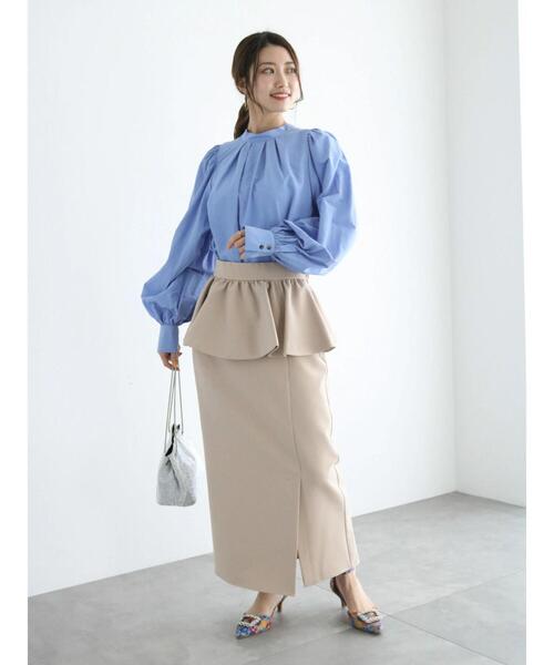 Te chichi（テチチ）の「ペプラムベルト付タイトスカート（スカート・レディース・ベージュ/ブラック・F）」の6枚目の写真