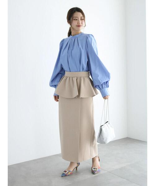 Te chichi（テチチ）の「ペプラムベルト付タイトスカート（スカート・レディース・ベージュ/ブラック・F）」の7枚目の写真