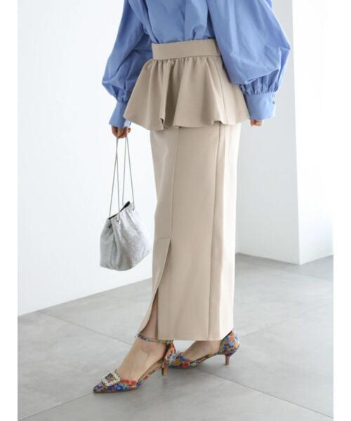 Te chichi（テチチ）の「ペプラムベルト付タイトスカート（スカート・レディース・ベージュ/ブラック・F）」の9枚目の写真