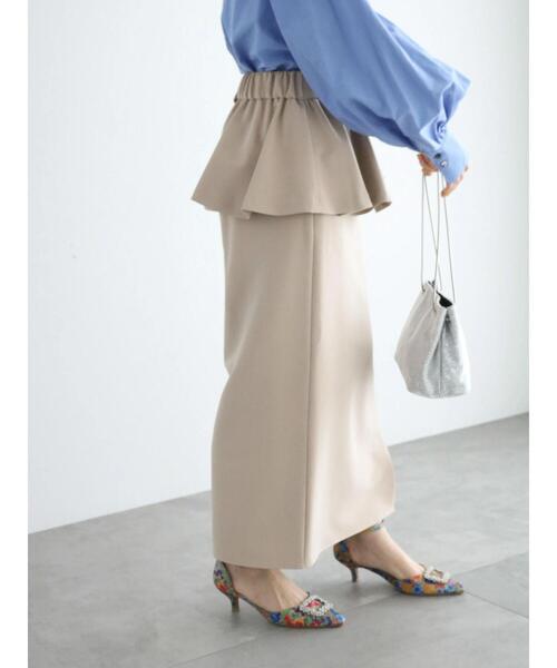 Te chichi（テチチ）の「ペプラムベルト付タイトスカート（スカート・レディース・ベージュ/ブラック・F）」の10枚目の写真