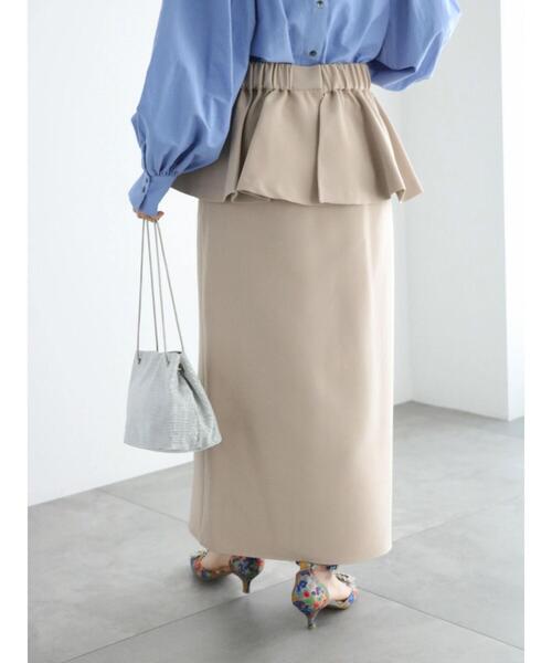 Te chichi（テチチ）の「ペプラムベルト付タイトスカート（スカート・レディース・ベージュ/ブラック・F）」の11枚目の写真