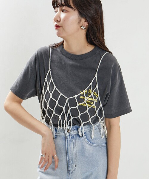 FREAK'S STORE(フリークスストア)の「限定展開 パール ビスチェ(ベスト・レディース・ホワイト/ブラック・フリ-)」の3枚目の写真