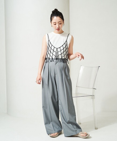 FREAK'S STORE(フリークスストア)の「限定展開 パール ビスチェ(ベスト・レディース・ホワイト/ブラック・フリ-)」の15枚目の写真