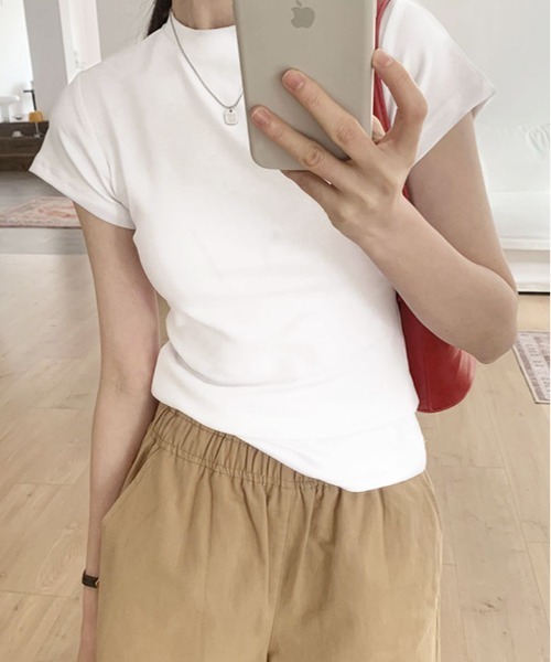 kirakiraShop(キラキラショップ)の「レディー シルエット コットン Tシャツ(Tシャツ/カットソー・レディース・ホワイト/ブラック/パープル/ブルー/オートミール・M/L/XL)」の7枚目の写真