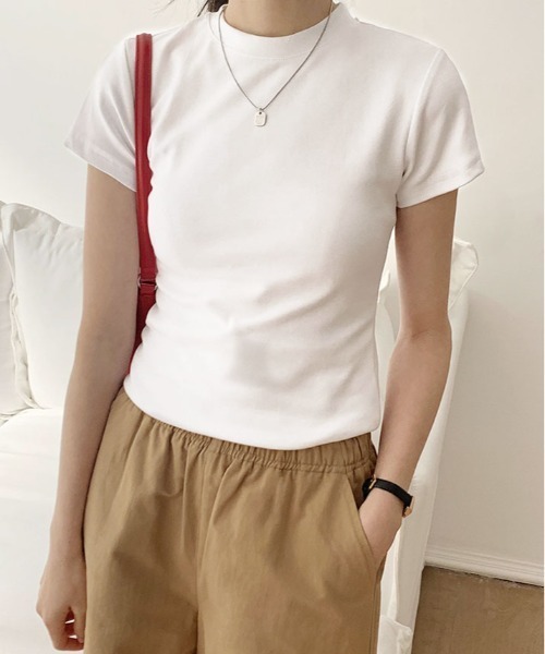 kirakiraShop(キラキラショップ)の「レディー シルエット コットン Tシャツ(Tシャツ/カットソー・レディース・ホワイト/ブラック/パープル/ブルー/オートミール・M/L/XL)」の8枚目の写真