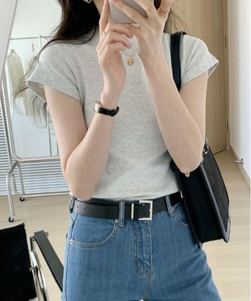 kirakiraShop(キラキラショップ)の「レディー シルエット コットン Tシャツ(Tシャツ/カットソー・レディース・ホワイト/ブラック/パープル/ブルー/オートミール・M/L/XL)」の21枚目の写真