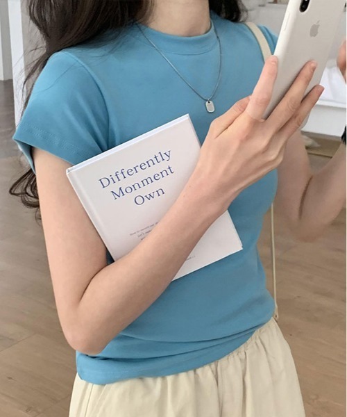 kirakiraShop(キラキラショップ)の「レディー シルエット コットン Tシャツ(Tシャツ/カットソー・レディース・ホワイト/ブラック/パープル/ブルー/オートミール・M/L/XL)」の18枚目の写真