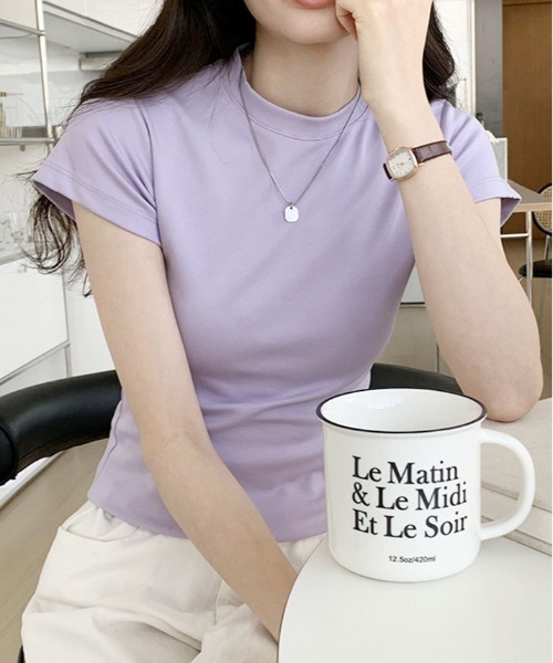 kirakiraShop(キラキラショップ)の「レディー シルエット コットン Tシャツ(Tシャツ/カットソー・レディース・ホワイト/ブラック/パープル/ブルー/オートミール・M/L/XL)」の11枚目の写真