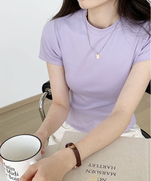 kirakiraShop(キラキラショップ)の「レディー シルエット コットン Tシャツ(Tシャツ/カットソー・レディース・ホワイト/ブラック/パープル/ブルー/オートミール・M/L/XL)」の12枚目の写真