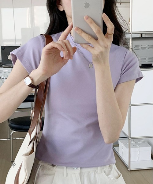 kirakiraShop(キラキラショップ)の「レディー シルエット コットン Tシャツ(Tシャツ/カットソー・レディース・ホワイト/ブラック/パープル/ブルー/オートミール・M/L/XL)」の13枚目の写真