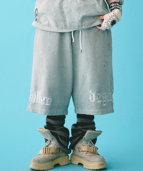 GALFY(ガルフィー)の「【GALFY/ガルフィー】病みに染まりしショートパンツ(その他パンツ・メンズ・ホワイト/ライトグレー/ブラック・XL/L)」の1枚目の写真