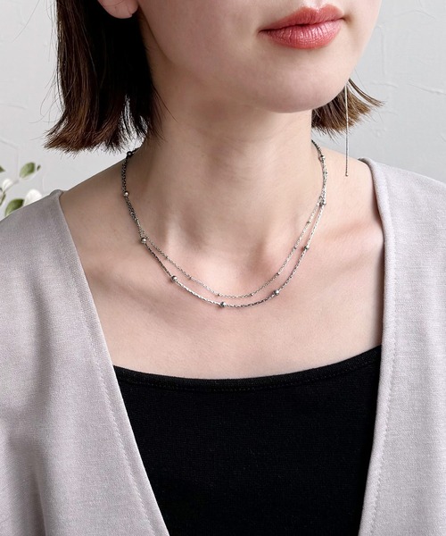 reca（レカ）の「金属アレルギー対応 2連チェーンネックレス（ネックレス・レディース・ゴールド/ピンクゴールド/シルバー・ONE SIZE）」の4枚目の写真