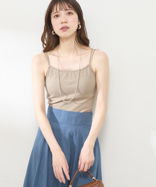 WEB限定】カップ付きフライスキャミ（キャミソール）｜natural