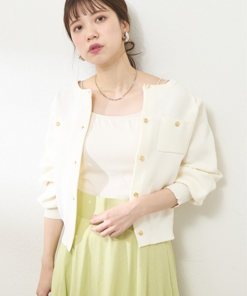 natural couture（ナチュラルクチュール）の「【WEB限定】カップ付きフライスキャミ（キャミソール・レディース・オフホワイト/ベージュ/ブラック・FREE）」の6枚目の写真