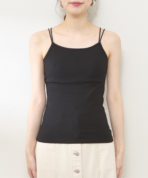 natural couture（ナチュラルクチュール）の「【WEB限定】カップ付きフライスキャミ（キャミソール・レディース・オフホワイト/ベージュ/ブラック・FREE）」の16枚目の写真