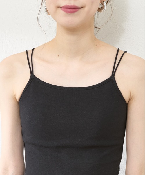 natural couture（ナチュラルクチュール）の「【WEB限定】カップ付きフライスキャミ（キャミソール・レディース・オフホワイト/ベージュ/ブラック・FREE）」の19枚目の写真