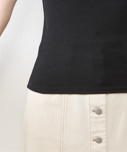 natural couture（ナチュラルクチュール）の「【WEB限定】カップ付きフライスキャミ（キャミソール・レディース・オフホワイト/ベージュ/ブラック・FREE）」の21枚目の写真