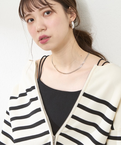 natural couture（ナチュラルクチュール）の「【WEB限定】カップ付きフライスキャミ（キャミソール・レディース・オフホワイト/ベージュ/ブラック・FREE）」の8枚目の写真