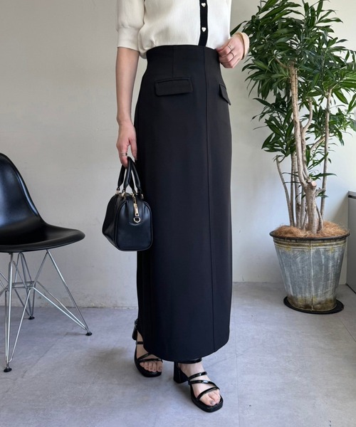 one after another NICE CLAUP(ワンアフターアナザーナイスクラップ)の「アウトポケットナロースカート(スカート・レディース・アイボリー/ブラック/ピンク系その他/杢グレー・FREE)」の2枚目の写真
