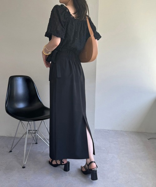 one after another NICE CLAUP(ワンアフターアナザーナイスクラップ)の「アウトポケットナロースカート(スカート・レディース・アイボリー/ブラック/ピンク系その他/杢グレー・FREE)」の15枚目の写真