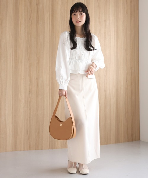 one after another NICE CLAUP(ワンアフターアナザーナイスクラップ)の「アウトポケットナロースカート(スカート・レディース・アイボリー/ブラック/ピンク系その他/杢グレー・FREE)」の10枚目の写真