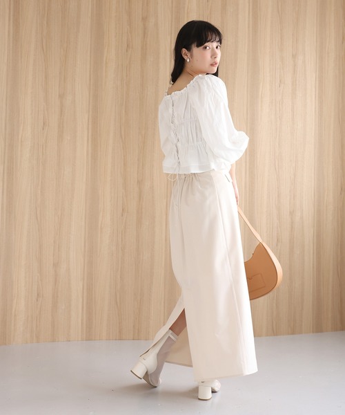 one after another NICE CLAUP(ワンアフターアナザーナイスクラップ)の「アウトポケットナロースカート(スカート・レディース・アイボリー/ブラック/ピンク系その他/杢グレー・FREE)」の12枚目の写真