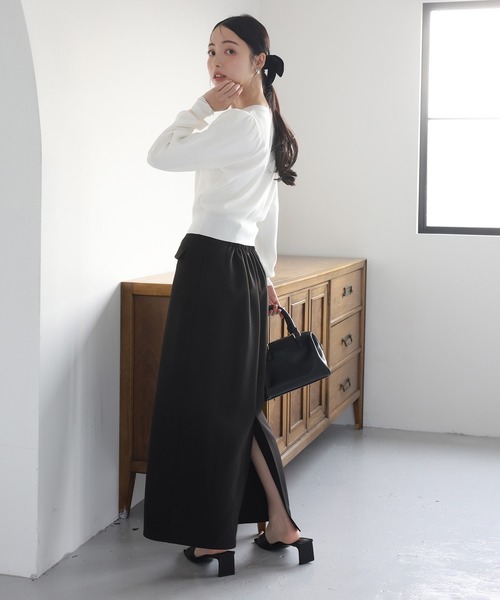 one after another NICE CLAUP(ワンアフターアナザーナイスクラップ)の「アウトポケットナロースカート(スカート・レディース・アイボリー/ブラック/ピンク系その他/杢グレー・FREE)」の19枚目の写真