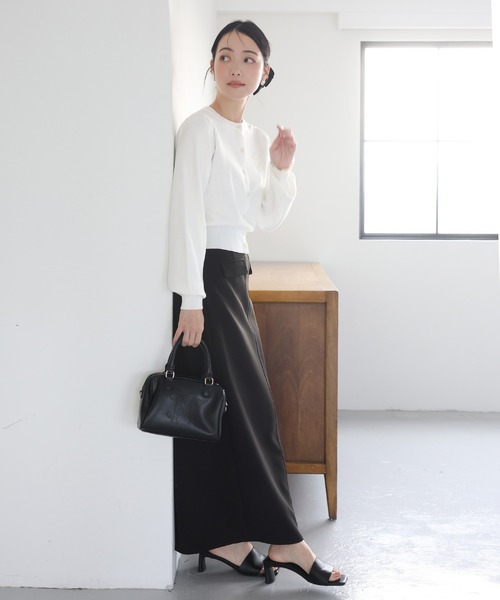 one after another NICE CLAUP(ワンアフターアナザーナイスクラップ)の「アウトポケットナロースカート(スカート・レディース・アイボリー/ブラック/ピンク系その他/杢グレー・FREE)」の18枚目の写真