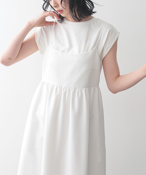 for/c（フォーシー）の「サッカーキャミワンピース【サスティナブル】（ワンピース・レディース・ネイビー/ホワイト・S/M/L）」の7枚目の写真