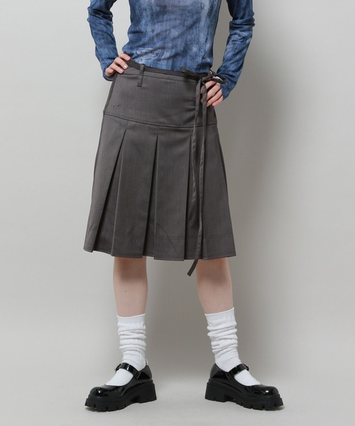 【FANCY CLUB】送料・関税込★プリーツ ミディ スカート kutir スカート 「2サイズ展開」2wayアソートミディプリーツ