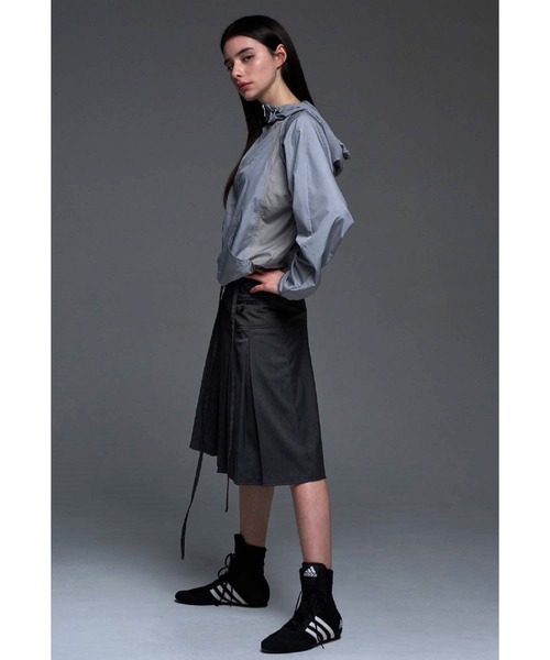 FANCY CLUB（ファンシークラブ）の「NASTY FANCY CLUB／ボタンプリーツスカート（スカート・レディース・グレー/ブラック・SMALL）」の3枚目の写真