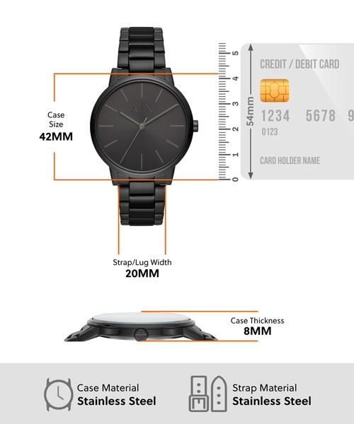 ARMANI EXCHANGE(アルマーニエクスチェンジ)の「アルマーニ・エクスチェンジ 腕時計 メンズ アナログ ステンレス AX2701(アナログ腕時計・メンズ・ブラック・FREE)」の7枚目の写真