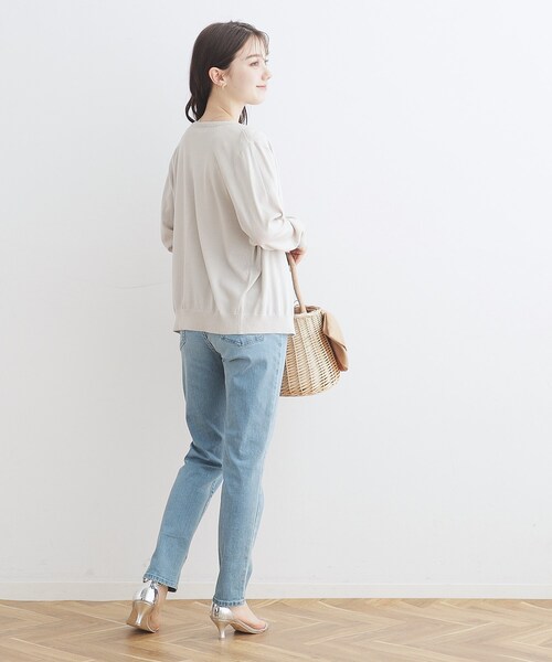 couture brooch(クチュールブローチ)の「◆【接触冷感/UV/アンチピリング】ポイント透かしカーディガン(カーディガン/ボレロ・レディース・ライトブルー/ブラック/ライトグレー/サンドベージュ・42/40/38/36)」の8枚目の写真