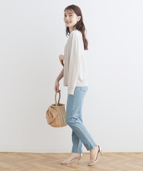 couture brooch(クチュールブローチ)の「◆【接触冷感/UV/アンチピリング】ポイント透かしカーディガン(カーディガン/ボレロ・レディース・ライトブルー/ブラック/ライトグレー/サンドベージュ・42/40/38/36)」の13枚目の写真