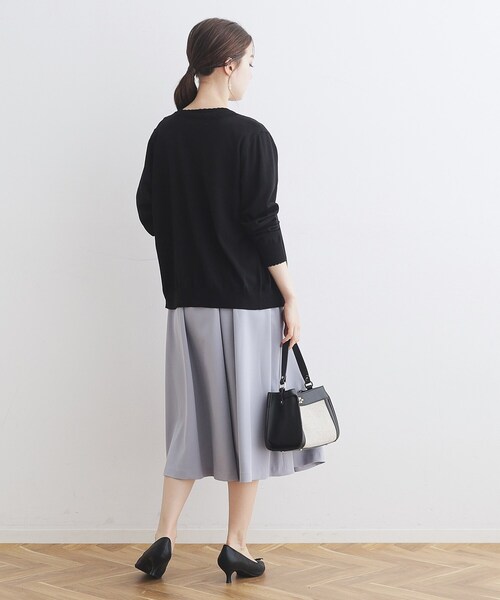 couture brooch(クチュールブローチ)の「◆【接触冷感/UV/アンチピリング】ポイント透かしカーディガン(カーディガン/ボレロ・レディース・ライトブルー/ブラック/ライトグレー/サンドベージュ・42/40/38/36)」の22枚目の写真