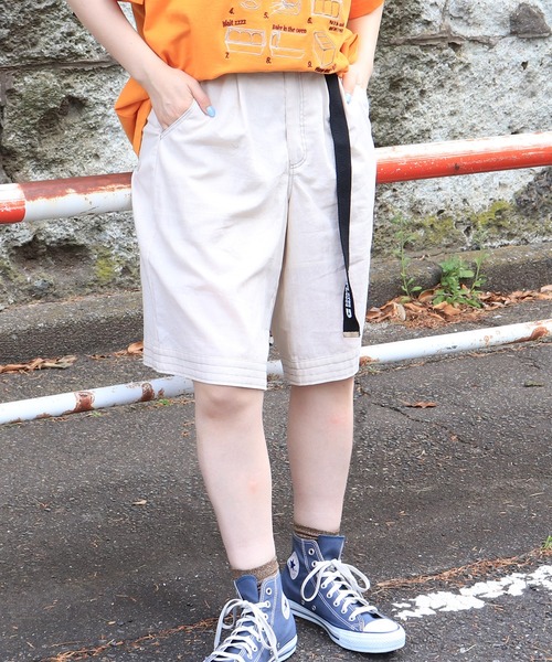 DOUBLE NAME(ダブルネーム)の「綿麻ハーフパンツ(その他パンツ・レディース・ピンク/ブラック/オフホワイト・FREE)」の2枚目の写真