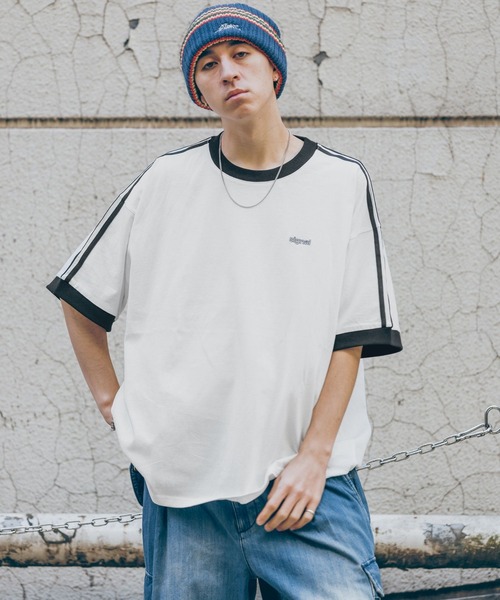 SIGNAL SPORTS(シグナルスポーツ)の「【SIGNAL SPORTS】SIDE LINE T-SHIRTS/袖ライン/ビッグシルエットTシャツ(Tシャツ/カットソー・メンズ・ブルー/グリーン/ホワイト/ダークグレー・MEDIUM/LARGE/SMALL)」の7枚目の写真