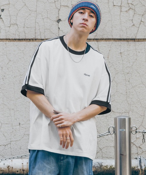 SIGNAL SPORTS(シグナルスポーツ)の「【SIGNAL SPORTS】SIDE LINE T-SHIRTS/袖ライン/ビッグシルエットTシャツ(Tシャツ/カットソー・メンズ・ブルー/グリーン/ホワイト/ダークグレー・MEDIUM/LARGE/SMALL)」の8枚目の写真