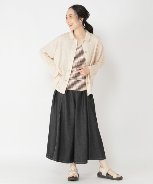 studio CLIP（スタディオクリップ）の「楊柳シャツジャケット（その他アウター・レディース・ブルー/アイボリー/ブラック・FREE）」の6枚目の写真