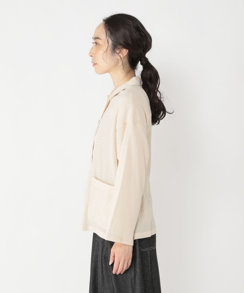 studio CLIP（スタディオクリップ）の「楊柳シャツジャケット（その他アウター・レディース・ブルー/アイボリー/ブラック・FREE）」の11枚目の写真