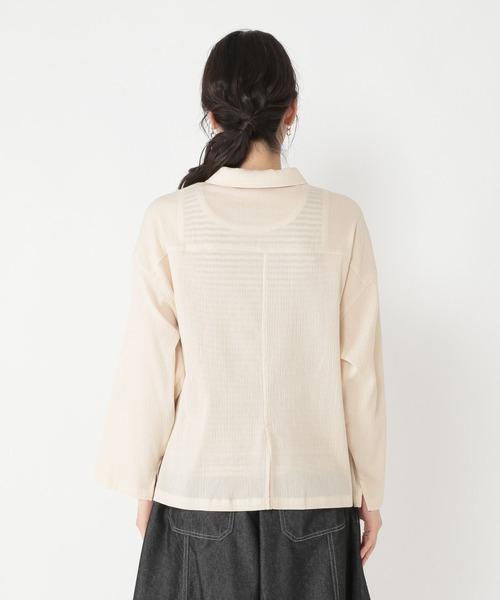 studio CLIP（スタディオクリップ）の「楊柳シャツジャケット（その他アウター・レディース・ブルー/アイボリー/ブラック・FREE）」の12枚目の写真