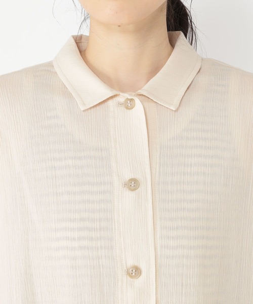 studio CLIP（スタディオクリップ）の「楊柳シャツジャケット（その他アウター・レディース・ブルー/アイボリー/ブラック・FREE）」の13枚目の写真