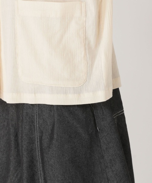 studio CLIP（スタディオクリップ）の「楊柳シャツジャケット（その他アウター・レディース・ブルー/アイボリー/ブラック・FREE）」の15枚目の写真