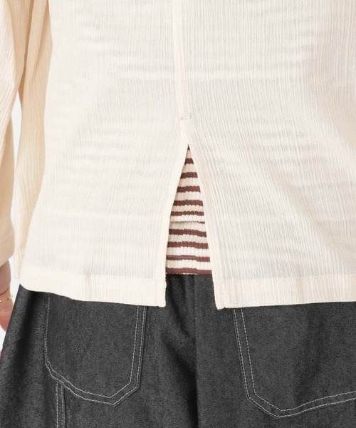 studio CLIP（スタディオクリップ）の「楊柳シャツジャケット（その他アウター・レディース・ブルー/アイボリー/ブラック・FREE）」の18枚目の写真