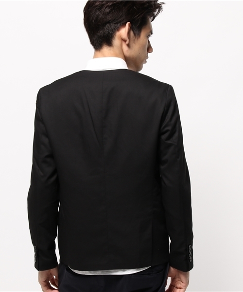 WEGO(ウィゴー)の「WEGO/ノーカラーテーラードジャケット(テーラードジャケット・メンズ・グレー/ブラック・MEDIUM/LARGE)」の7枚目の写真