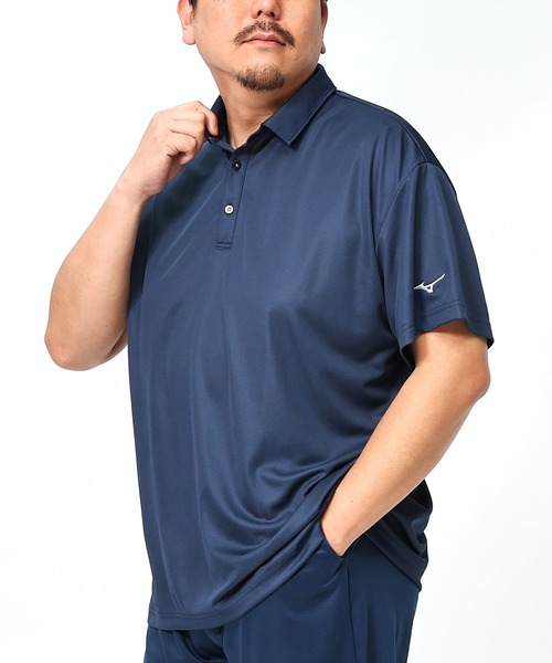 MIZUNO（ミズノ　）の「MIZUNO ミズノ 半袖 ポロシャツ  ナビドライ 無地 大きいサイズ メンズ（ポロシャツ・メンズ・ブラック/ネイビー/ホワイト・3L/4L/5L/6L）」の3枚目の写真