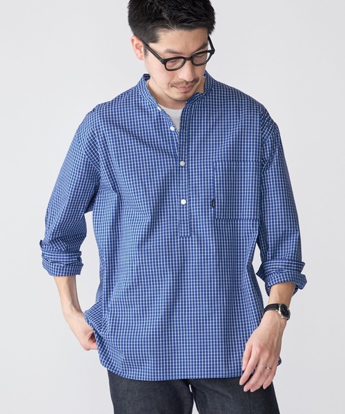 SHIPS.me(シップスミー)の「【ZOZO限定】SHIPS.me: 柄バンドカラープルオーバービッグシャツ(シャツ/ブラウス・メンズ・コバルトブルー/ロイヤルブルー/ブルー/ネイビー・S/XS/XL/L/M)」の4枚目の写真